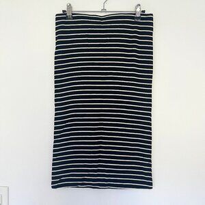 NWT Ann Taylor LOFT Black Striped Stretch Jersey Tube / Pencil Skirt Women's XS